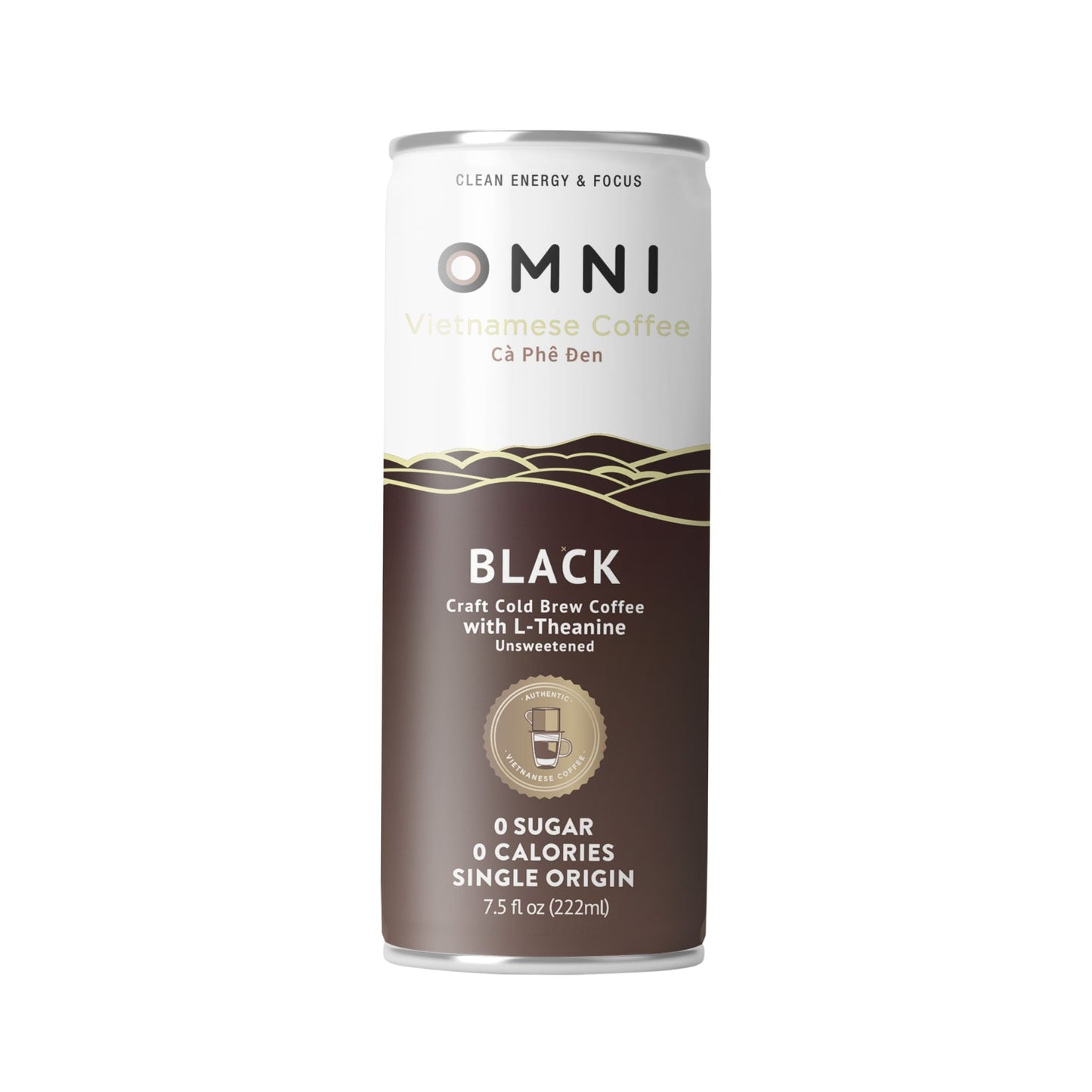 Black Vietnamese Cold Brew Coffee with L-Theanine Pack of 12 - Omni